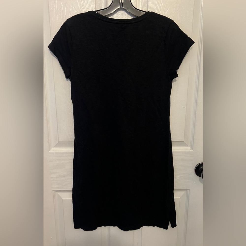 GAP Women’s Black Easy Tee Short Sleeve V-Neck T-Shirt Dress Size S - Picture 2 of 5